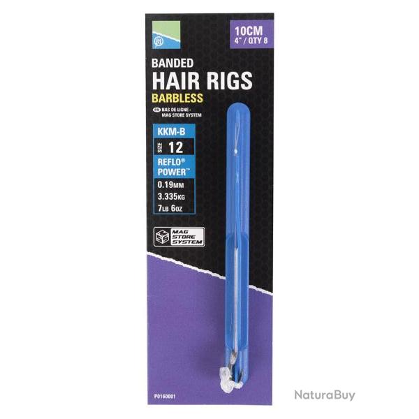 PRESTON BAS DE LIGNE MAG STORE KKM-B BANDED HAIR RIGS 0,17mm 16 4''/10cm