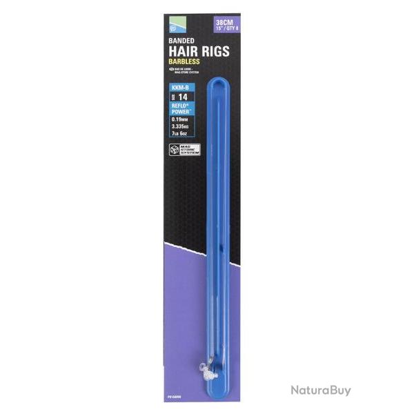 PRESTON BAS DE LIGNE MAG STORE KKM-B BANDED HAIR RIGS 0,17mm 16 15''/38cm