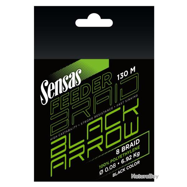 SENSAS BLACK ARROW BRAID 130M 0,08mm 130m