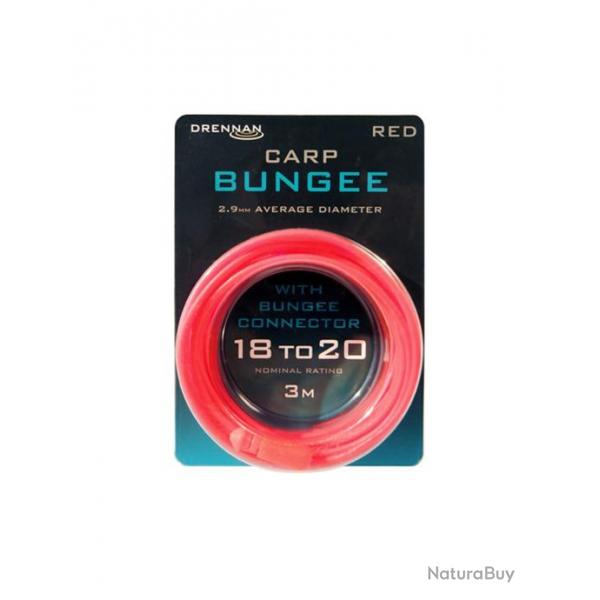 DRENNAN LASTIQUE CARP BUNGEE HOLLOW RED 2.9MM + CONNECTOR DRENNAN