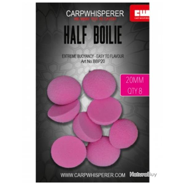 CARP WHISPERER - DEMI BOILIE FLOTTANTE ROSE Roze 20mm