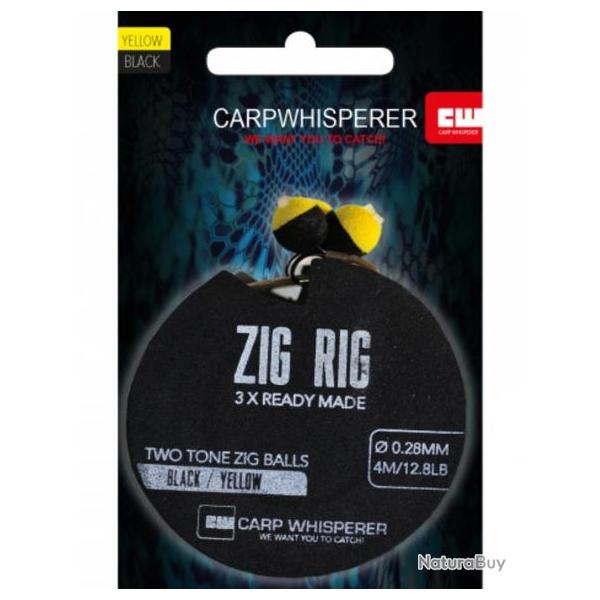 CARP WHISPERER BAS DE LIGNE ZIG RIGS Jaune