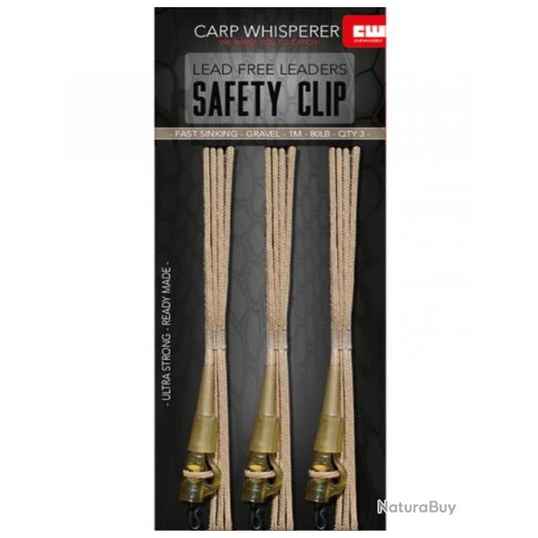 CARP WHISPERER SAFETY CLIP LEADERS Gravel