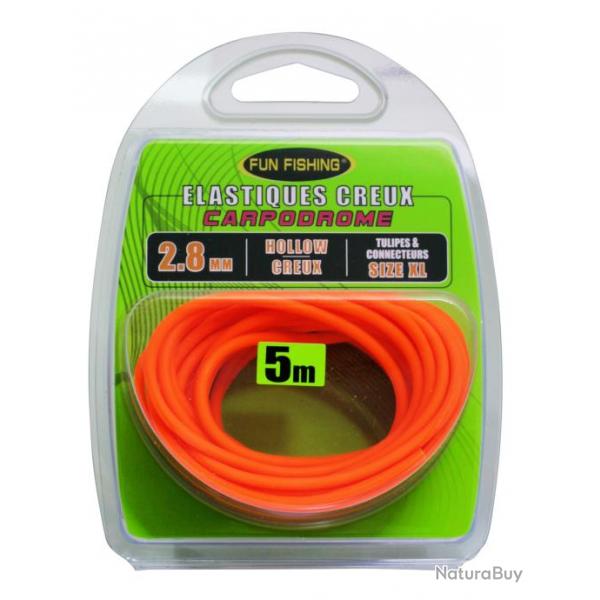 FUN FISHING LASTIQUES FLUO CREUX FUN FISHING 2,80mm 5m