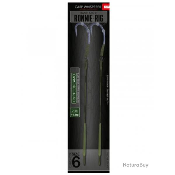 CARP WHISPERER BAS DE LIGNE RONNIE RIG No 4 Weed