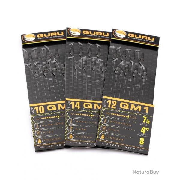 GURU BAS DE LIGNE QM1 READY RIGS WITH SPEEDSTOP GURU 0,19mm 12 4''/10cm