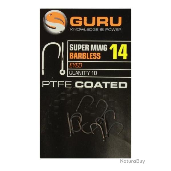 GURU HAMECON SUPER MWG HOOK BARBLESS/EYED 16