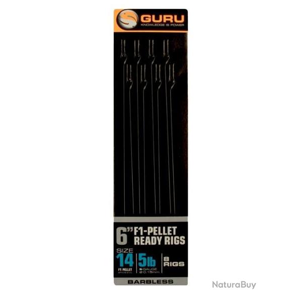 GURU BAS DE LIGNE F1-PELLETS READY RIGS 6'' 15CM GURU 0,11mm 20 6''15cm