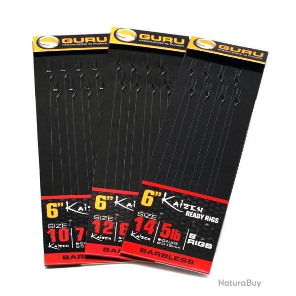 GURU BAS DE LIGNE KAIZEN READY RIGS 15CM GURU 0,15mm 14 6''15cm