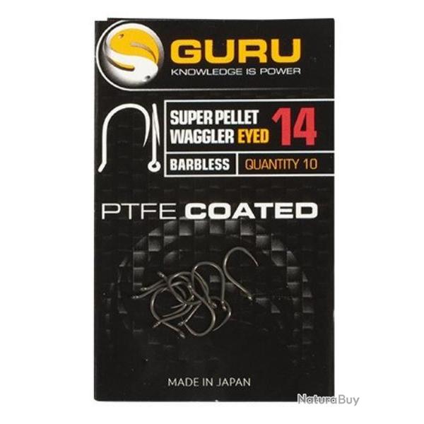 GURU HAMEON SUPER PELLET WAGGLER HOOK BARBLESS/EYED 14