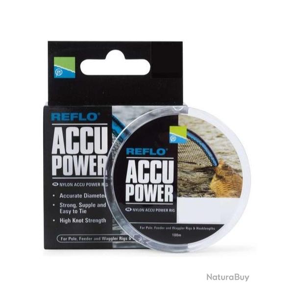 PRESTON FIL DE PCHE REFLO ACCU POWER LINE NYLON 100M PRESTON 0,22mm