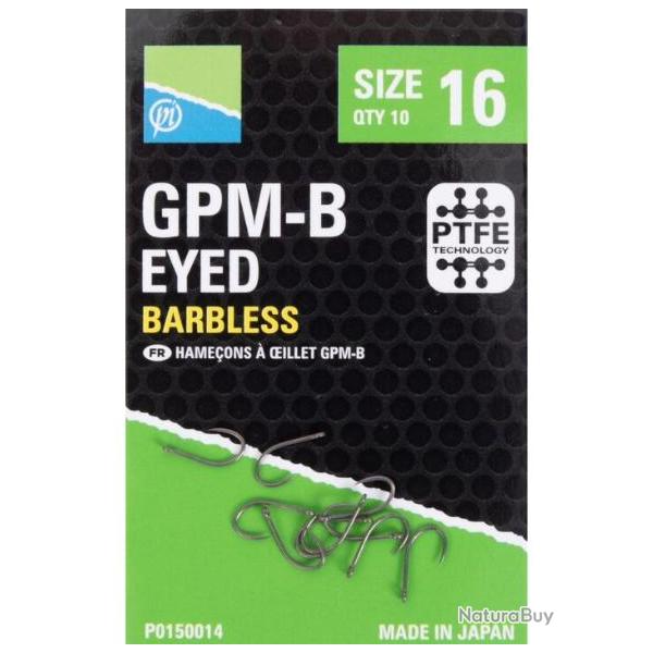 PRESTON HAMEONS GPM-B EYED BARBLESS HOOK PRESTON 12