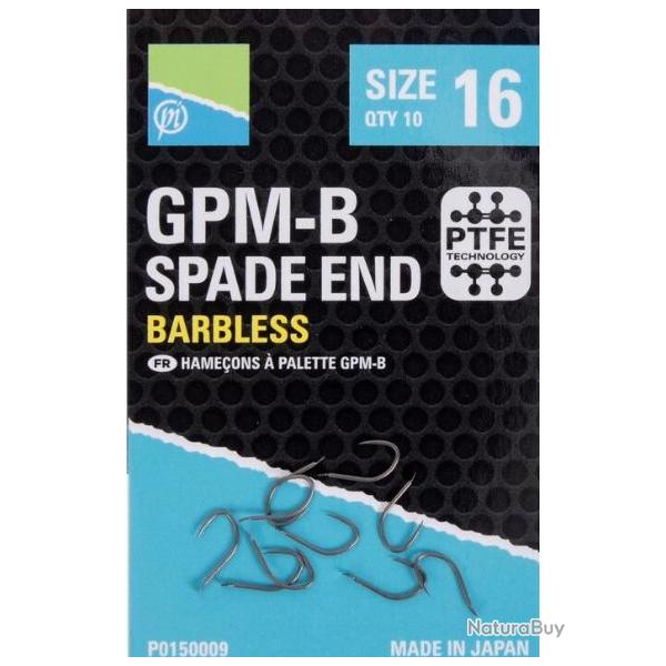 PRESTON HAMEONS GPM-B SPADE END BARBLESS HOOK PRESTON 14