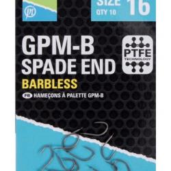 PRESTON HAMEÇONS GPM-B SPADE END BARBLESS HOOK PRESTON 16