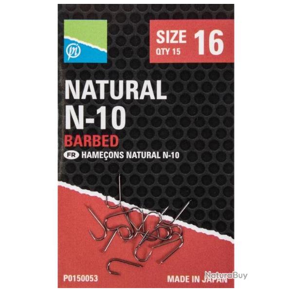 PRESTON HAMEONS NATURAL N-10 BARBED HOOK 16