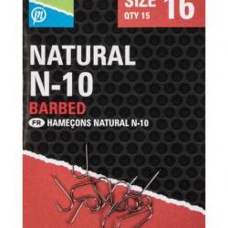 PRESTON HAMEÇONS NATURAL N-10 BARBED HOOK 14