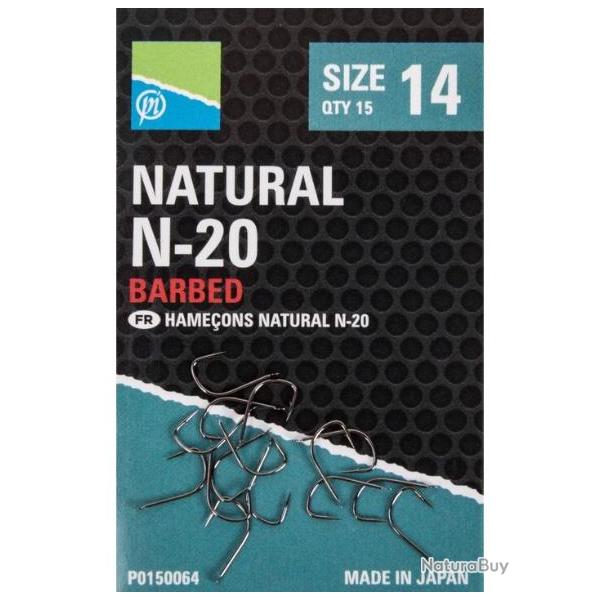 PRESTON HAMEONS NATURAL N-20 BARBED HOOK 18