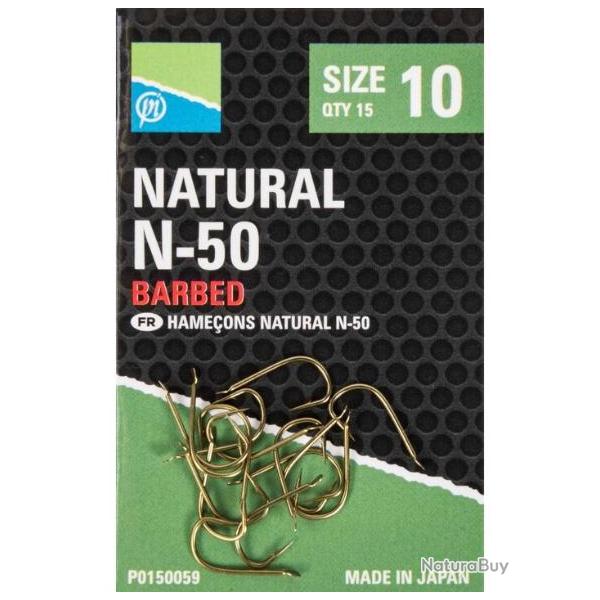 PRESTON HAMEONS NATURAL N-50 BARBED HOOK 18