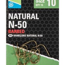PRESTON HAMEÇONS NATURAL N-50 BARBED HOOK 14