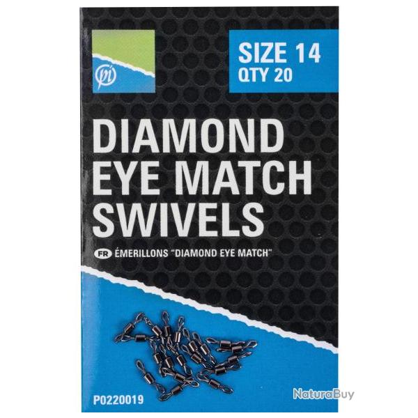 PRESTON EMERILLONS DIAMOND EYE MATCH SWIVELS No 10