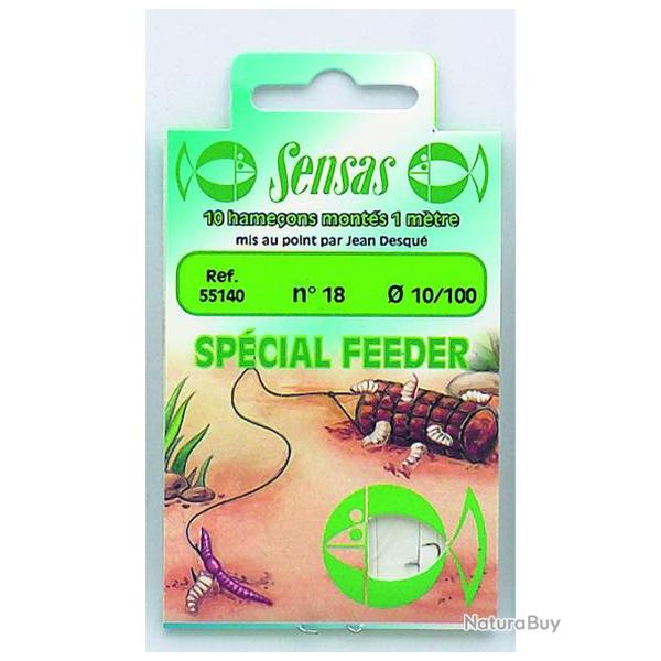 SENSAS BAS DE LIGNE HAMEONS MONTS FEEDER 100CM SENSAS 0,12mm 14