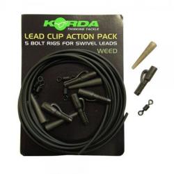 KORDA LEADER LEAD CLIP ACTION PACK 5PC Weed