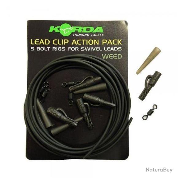 KORDA LEADER LEAD CLIP ACTION PACK 5PC Weed