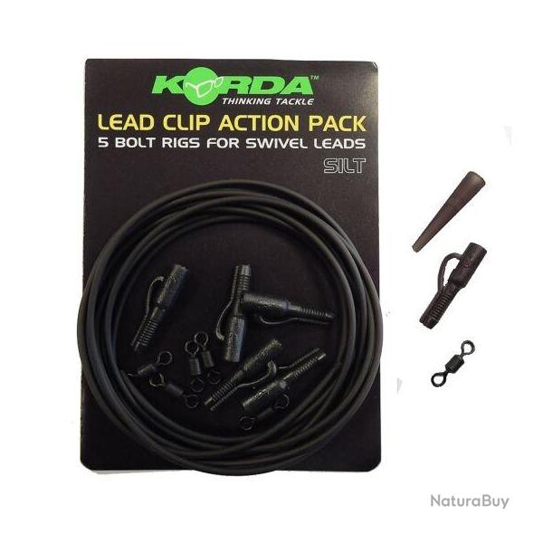 KORDA LEADER LEAD CLIP ACTION PACK 5PC Silt