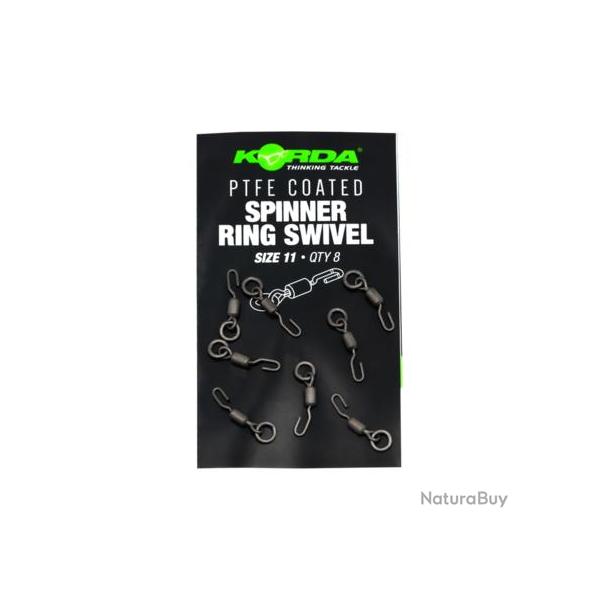 KORDA MATRIEL BAS DE LIGNE TPTFE COATED SPINNER RING SWIVEL SIZE 11 KORDA