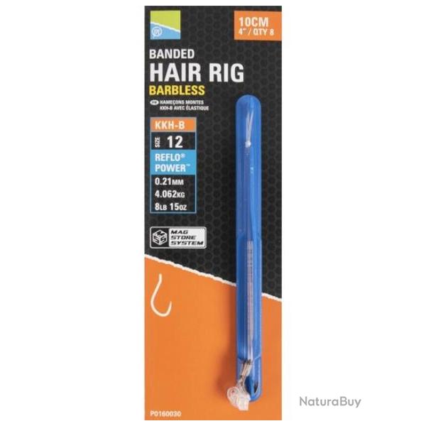 PRESTON BAS DE LIGNE MAG STORE KKH-B BANDED HAIR RIGS 0,24mm 10 10cm