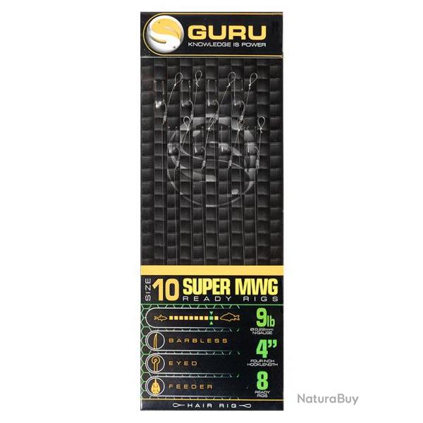 GURU BAS DE LIGNE SMWG STANDARD HAIR READY RIGS GURU 0,22mm 10 4''/10cm