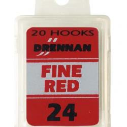 DRENNAN HAMEÇONS FINE RED BARBED BOX 20PCS 24