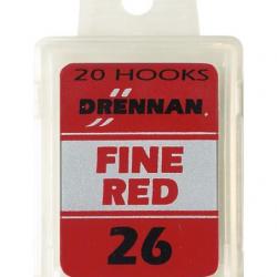 DRENNAN HAMEÇONS FINE RED BARBED BOX 20PCS 26