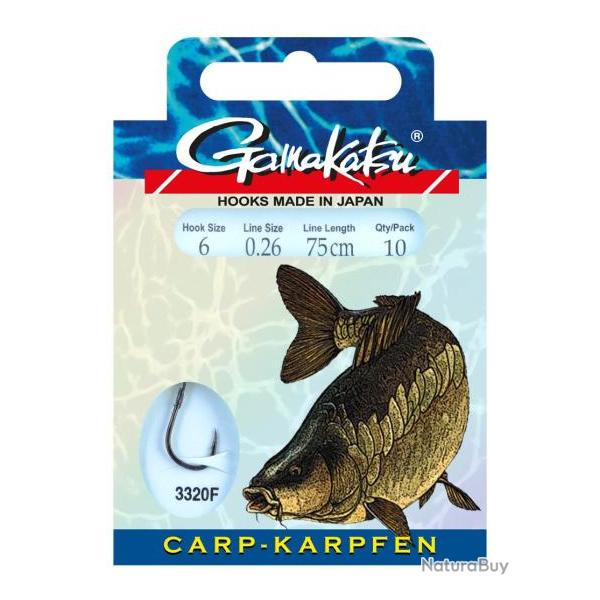 GAMAKATSU BAS DE LIGNE CARPE LS - 3320 0,24mm 8