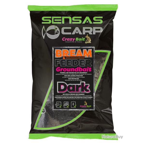 SENSAS AMORCE UK BREAM FEEDER DARK 2KG SENSAS