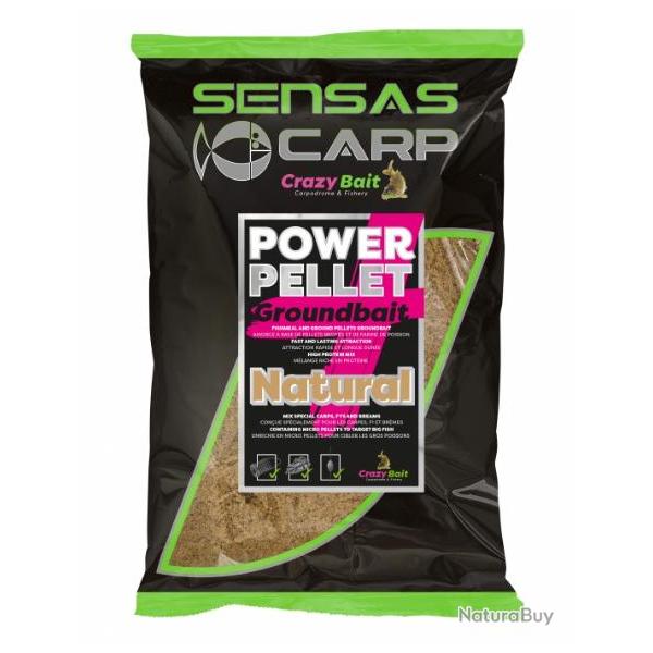 SENSAS AMORCE UK POWER PELLET PLUS NATURAL 2KG SENSAS