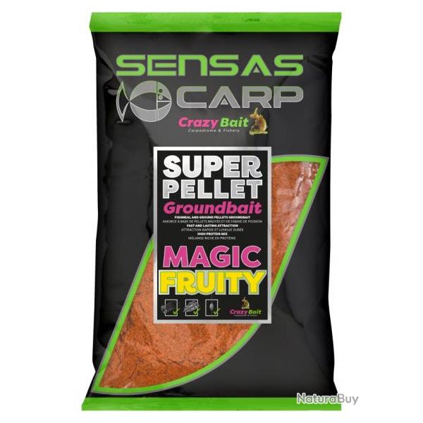 SENSAS AMORCE SUPER PELLET GROUNDBAIT MAGIC FRUITY 1KG SENSAS