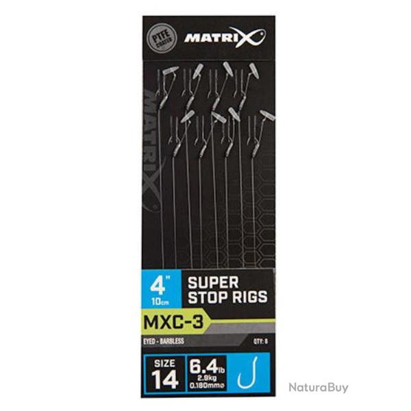 MATRIX BAS DE LIGNE MXC-3 SUPER STOP RIGS 4"/10CM 0,18mm 14 10cm