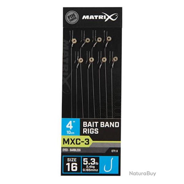 MATRIX BAS DE LIGNE MXC-3 BAIT BAND RIGS 4"/10CM 0,16mm 16 10cm