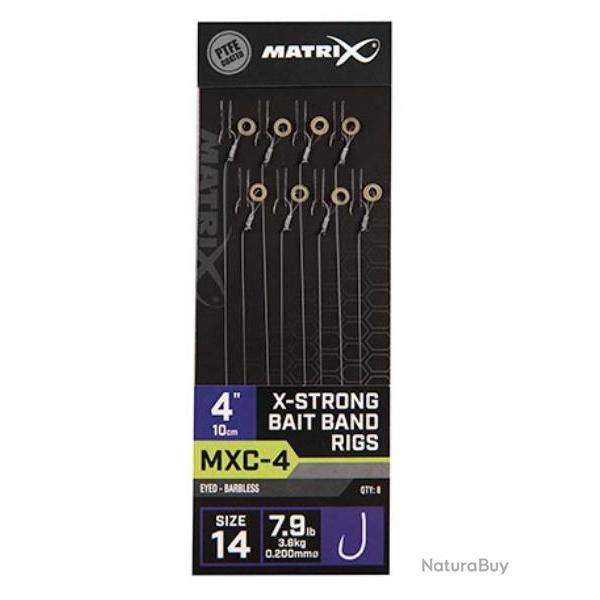 MATRIX BAS DE LIGNE MXC-4 X-STRONG BAIT BAND RIGS 4"/10CM 0,20mm 14 4''/10cm