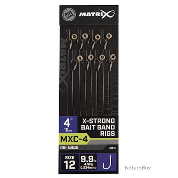 MATRIX BAS DE LIGNE MXC-4 X-STRONG BAIT BAND RIGS 4"/10CM 0,23mm 12 4''/10cm