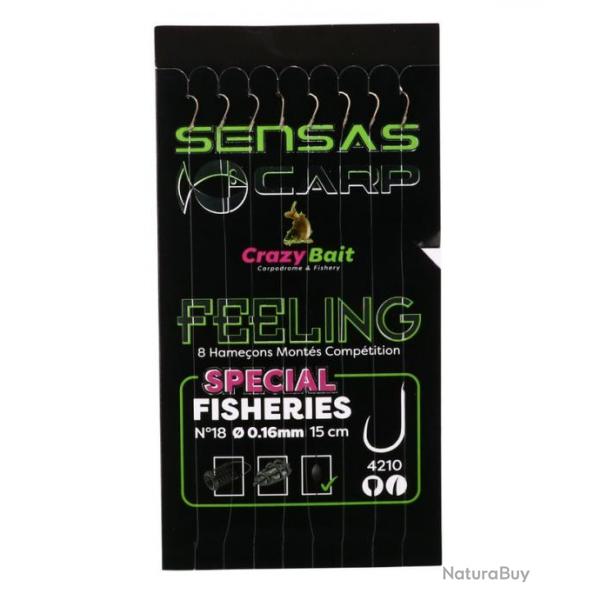 SENSAS BAS DE LIGNE MONTEES METHOD CRAZY BAIT 4210 15CM 0,16mm 18