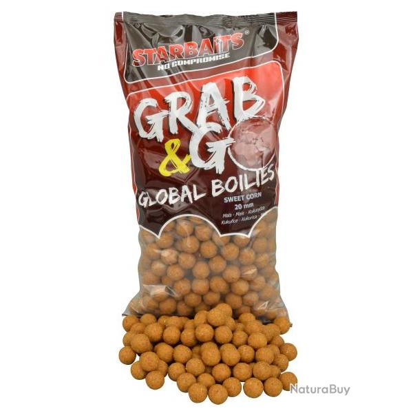 STARBAITS BOUILLETTES GRAB&GO GLOBAL BOILIES SWEETCORN 20MM STARBAITS 2kg500 20mm