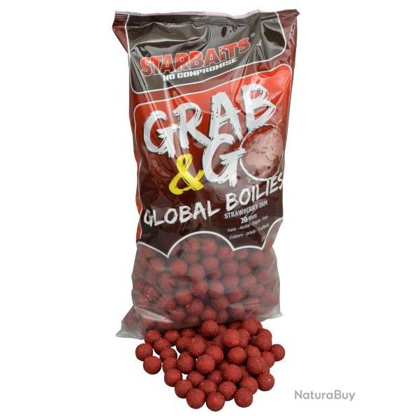 STARBAITS BOUILLETTES GRAB&GO GLOBAL BOILIES STRAWBERRY 20MM STARBAITS 2kg500 20mm