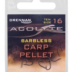 DRENNAN HAMEÇONS ACOLYTE CARP PELLET BARBLESS DRENNAN 16