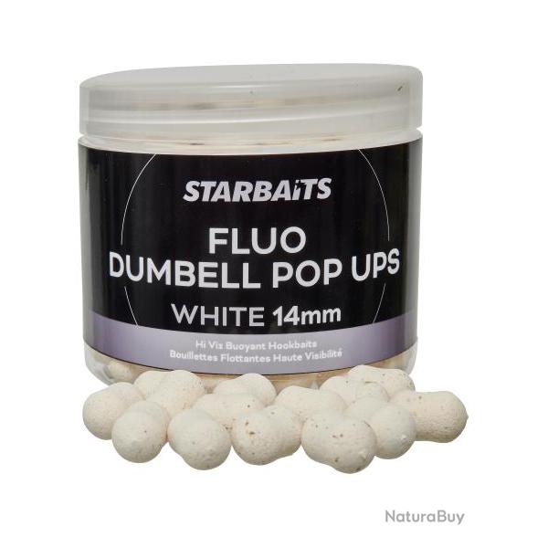 STARBAITS FLUO DUMBELL POP UPS Blanc 14 mm
