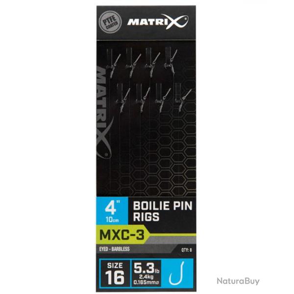 MATRIX BAS DE LIGNE MXC-3 BOILIE PIN RIGS 4"/10CM 0,16mm 16 4''/10cm