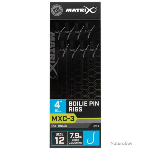 MATRIX BAS DE LIGNE MXC-3 BOILIE PIN RIGS 4"/10CM 0,20mm 12 4''/10cm