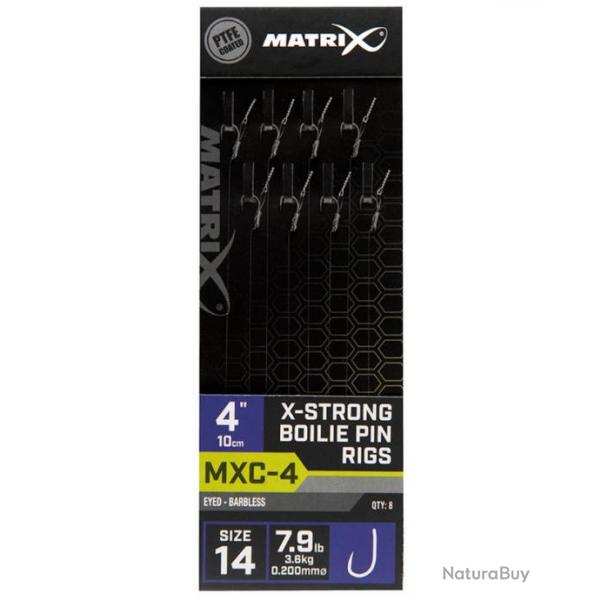 MATRIX BAS DE LIGNE MXC-4 X-STRONG BOILIE PIN RIGS 4"/10CM 0,20mm 14 4''/10cm