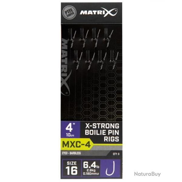 MATRIX BAS DE LIGNE MXC-4 X-STRONG BOILIE PIN RIGS 4"/10CM 0,18mm 16 4''/10cm